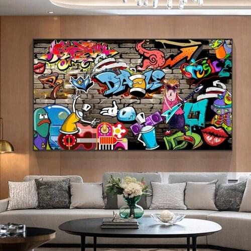 Graffiti Abstract Personality Color Animal Posters Canvas Painting Wall Art Picture for Living BedRoom Home Artwork Decoration
