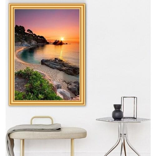 DIY 5D Diamond Painting Landscape Sunset Cross Stitch Kit Full Drill Embroidery Scenery Mosaic Art Picture of Rhinestones Decor