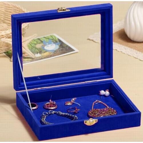 24grids Velvet Jewelry Box Makeup Bracelet Earring Cosmetic Display Holder