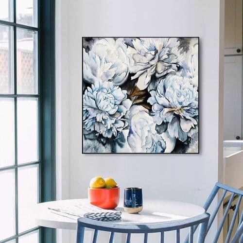 White Flower Wall Art Canvas Painting Nordic Posters And Prints Wall Pictures For Living Room House Decoration No Frame