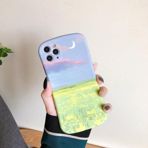 Retro Wildflowers Starry sky art Phone Case For iPhone 11 Pro Max case Cute soft cover for iPhone XS XR X 7 8 Plus 7Plus SE Case