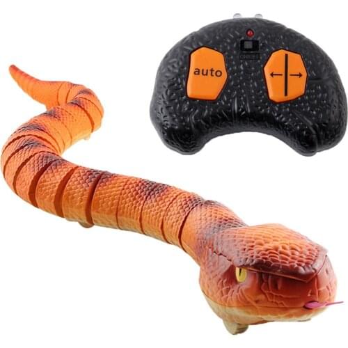 Electric Remote Control RC Orange Snake Animal Joke Scary Trick Toy For Kids