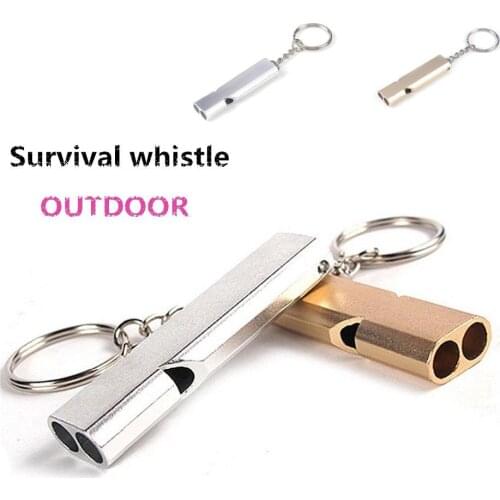 HobbyLane Double-frequency Alloy Aluminum Emergency Survival Whistle Outdoor Tool Keychain
