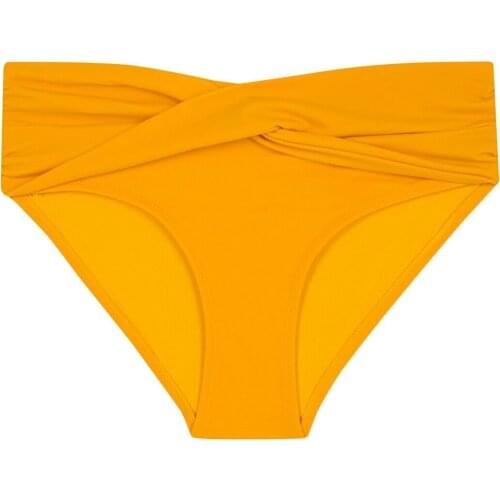 LOOK FOR YOUR WONDERFUL NIGHTS WITH ITS STUNNING Womens Yellow Basic Twist Bikini Bottoms FREE SHIPPING