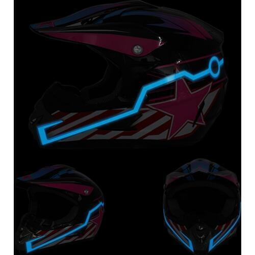 ROAOPP Motorcycle Bar Helmet Signal Durable Flashing Stripe Night Motocross Riding Helmet Kit Waterproof LED Light Strip