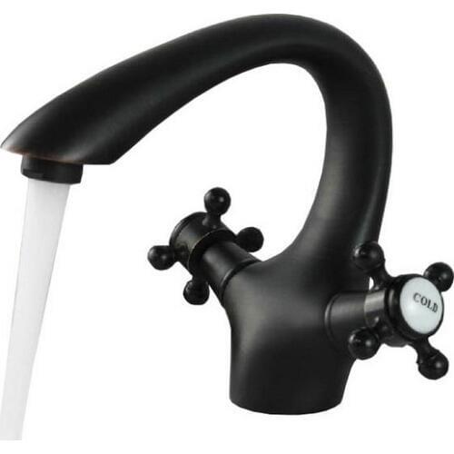 Oil Rubbed Bronze Dual Cross Handles Mixer Taps Bathroom Vessel Sink Basin Faucet anf279
