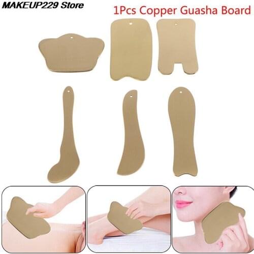 Copper Guasha Scraping Massage Scraper Face Massager Acupuncture Gua Sha Board Acupoint Facial Body Acupuncture Pressure Therapy