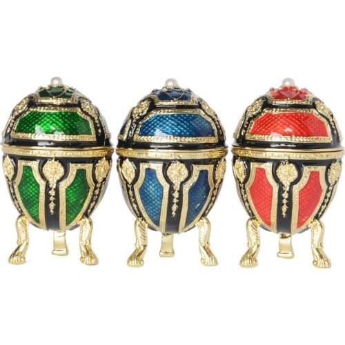 Mini Vintage Egg Trinket Box Easter Enameled Egg