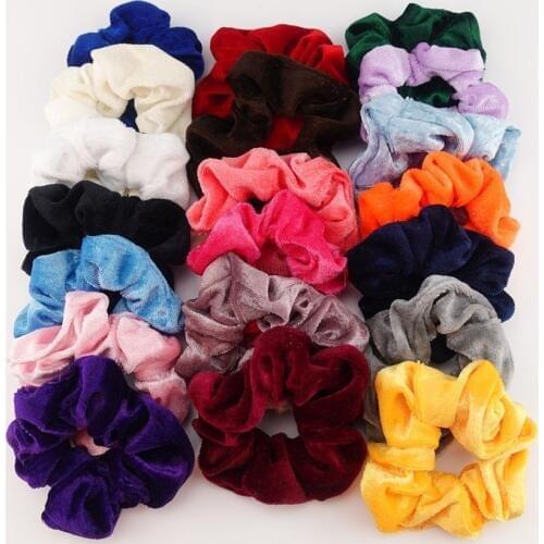 Fashion Velvet Soft Elastic Hair Rubber Bands Holder Tie Rope for Women Girls Scrunchie Headbands Accessories Ring Ponytail
