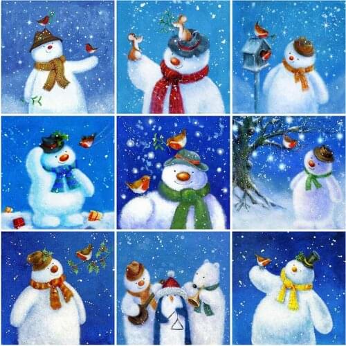 MomoArt Diamond Embroidery Snowman Mosaic Art 5D DIY Diamond Painting Cartoon Full Square Round Drill Christmas Decorations