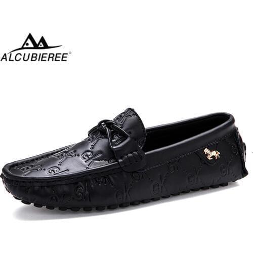 ALCUBIEREE NEW Autumn Mens Casual Loafers Comfortable Flat Driving Shoes Men Breathable Slip-On Moccasins Walking Footwear
