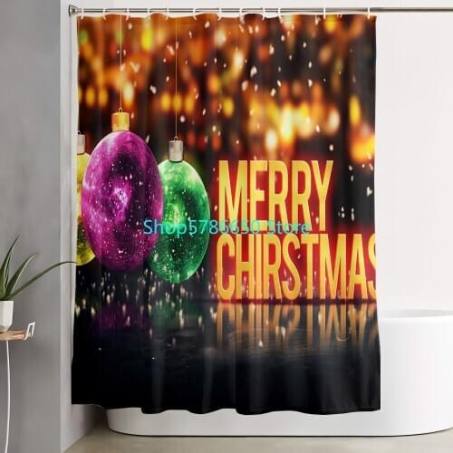 2020 New Merry Christmas Shower Curtains Christmas Series Colorful Bath Shower Curtains Polyester Waterproof Bathroom Decoration