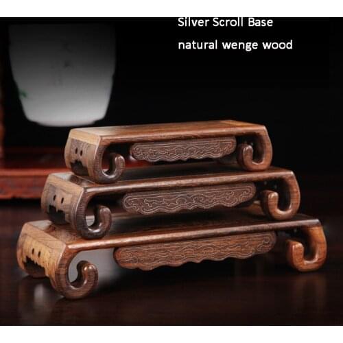 Wenge Wood Carving Base handicraft wooden vase ornaments statues base wings rectangular stone base supporting