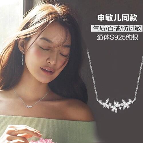 925 Sterling Silver Handmade flowers Necklaces & Pendants For Women Fashion Lady Festival Gift Sterling-silver-jewelry