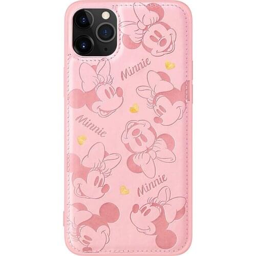 Disney Cartoon Cute IPhone12 Series Embossed All-inclusive Protective Cover Leather Phone Case for IPhone11 Series