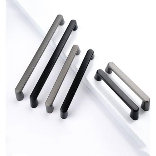 Luxury Gold Kitchen Cabinet Door Handle Modern Gray Bedroom Wardrobe Drawer Knob Black Furniture Decoration Hardware