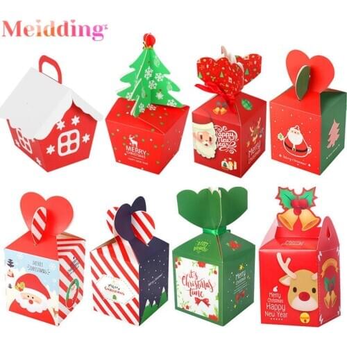 Christmas Gift Bag Santa Claus Craft Candy Boxes for Presents Cookies Xmas Theme Wrapping Great Holiday Xmas Party Kids Gift
