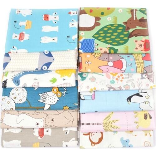 DIY Cartoon Animal Pattern Twill Cotton Fabric Quilt fabric for Sheet Pillowcase Curtain Tablecloth Handemade Sewing Crafts