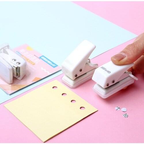 Single Hole Punching Machine Metal Plastic Mini Convenient Round Hole Paper Cutter T Type Craft Machine Offices Stationery