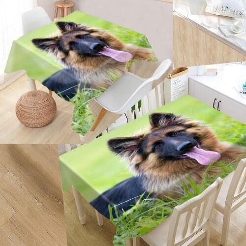 German Shepherd Dog Custom Table Cloth Oxford Fabric Rectangular Waterproof Oilproof Table Cover Family Party Tablecloth