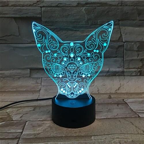 APP Control 3D Night Sensor Light LED Acrylic Nightlight Cat Decorative Lamp Kids Hotel Room Club Atmosphere Decor Children Gift