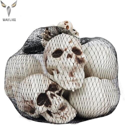 WAYLIKE Halloween Decoration Mini 12 Skull Head Skull Model Horror Skull Horror Party Party Bar Skull Decoration Statue