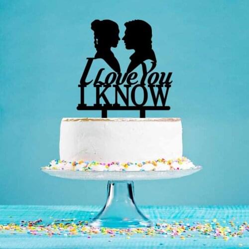 I love You,I Know .Bride Groom Kissing Silhouettes Cake Topper For Wedding & Wedding Anniversary Party Cake Decoration YC089