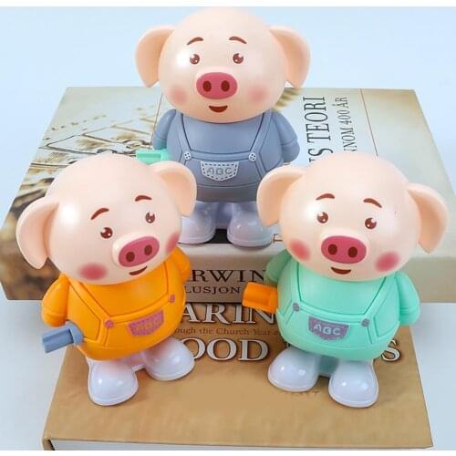 Wind-up Toy Cartoon Pig Decorative Plastic Piggy Clockwork Toys Kids Intelligence Development Interesting Cute Children Gift