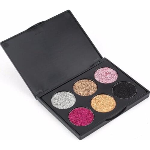 1 pcs POPFEEL EK Series Six-Colored Eyeshadow Palette Glitter Shimmer Highly Pigmented Professional Makeup Tool