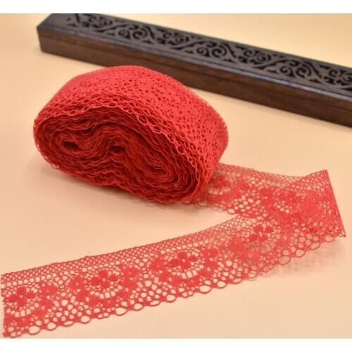 10yards/lot cotton lace ribbon wedding Clothing accessories 40mm width african lace fabric trimming Embroidered sewing dress DIY