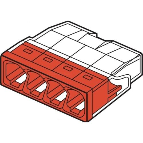 100Pcs 2273-204 mini pushfit Connectors COMPACT 4x2.5qmm CAGE CLAMP CONNECTION Push-wire Connector for Junction Boxes