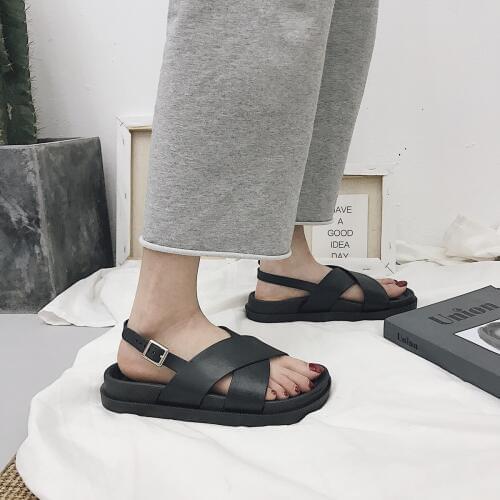 2021 Womens Sandals Wild Thick Bottom Slippers Cross Sandals Casual Wild College Wind Non-slip Beach Sandals Women Summer