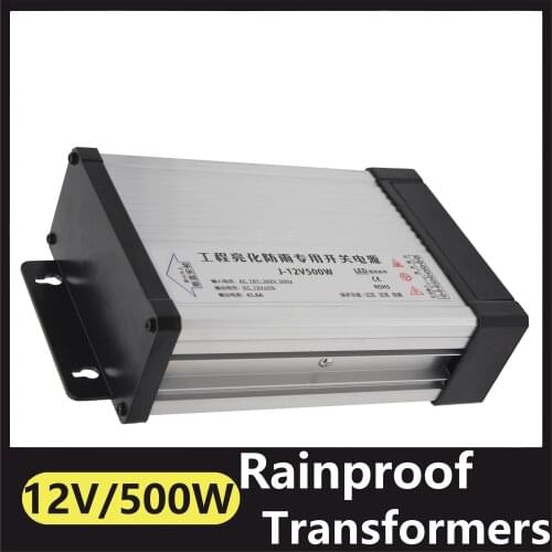 AC 220V 110V To DC12V Outdoor Rainproof Switching Power Supply Lighting Transformer 500W Source Adapter LED Strip Switch Driver