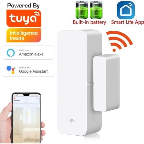 3pcs Tuya Smart WiFi Door Sensor Door Open / Closed Detectors Wifi Home Alarm Compatible With Alexa Google Home Tuya APP