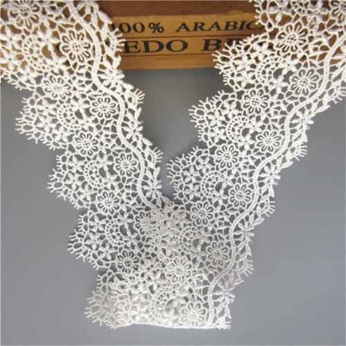 3 Yard 5cm White Polyester Eyelash Lace Edge Trim Ribbon Fabric Embroidered Applique Sewing Craft Crochet Wedding Dress Clothes