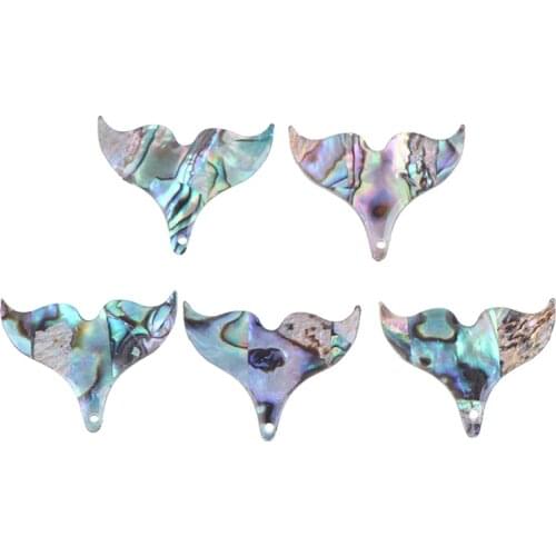 5PCS Shell Fish Tail Pendants Charm Mother of Pearl Shell for DIY Jewelry Making Fishtail Seashell Gift