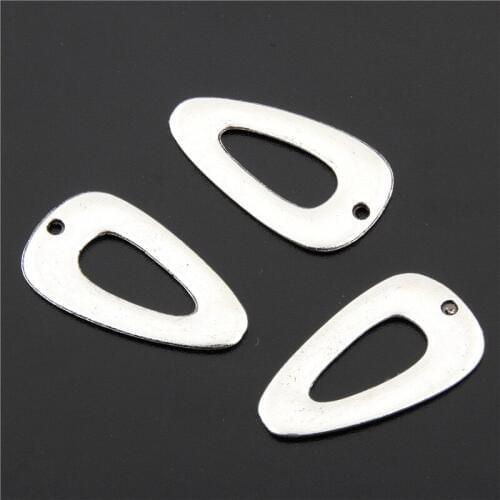 5pcs Silver Color Hollow Out Drop Water Geometry Charms For Diy Earring Bracelet Necklace Making A2645