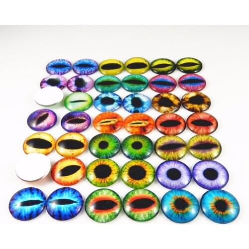 50pcs/lot 10mm Mixed Style Dragon Eyes Round time gem cover Glass Cabochon Dome Jewelry Finding Cameo Pendant SettingsGR-236-10