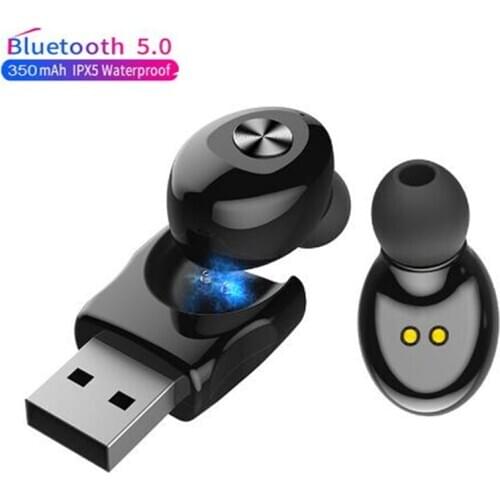 50pcs/lot XG12 Bluetooth 5.0 Earphone Stereo Wireless Earbud HIFI Sound Sport Earpiece Mini Handsfree Headset with Mic For Phone