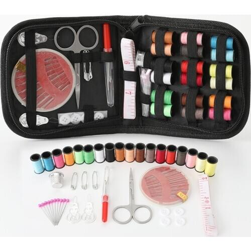 61Pcs Portable Travel Sewing Kit Needle Threader Sewing Box Knitting Quilting Stitching Embroidery Craft Sewing Tools Sewing Set