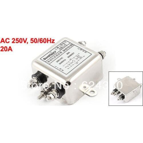 AC 250V 20A 50/60Hz Noise Suppressor Power Single Phase EMI Filter SH210-20A