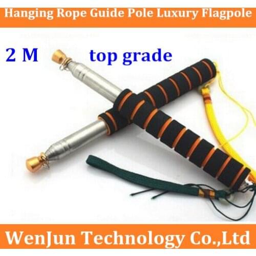 Free Shipping 2 meters stainless steel flagpole with hanging rope guide pole, light pointer teaching rods