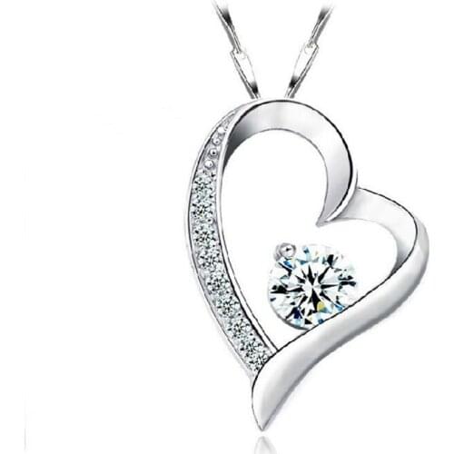 BL30 Sterling Silver Necklace for Women Silver Jewelry Heart Necklace O-Chain Necklace