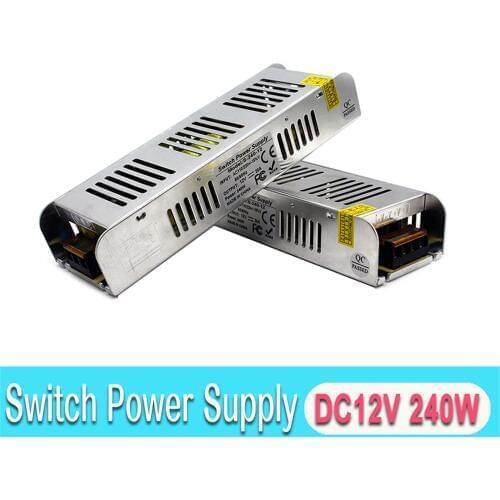 Mini Size 240W 20A 12V Power Supply LED Driver Transformers 220V AC DC12V Power Adapter for CCTV Camera LED Strip Lamp Monitor