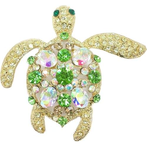 12pcs/lot Wholesale Fashion Brooch Rhinestone Turtles Pin brooches c1012267