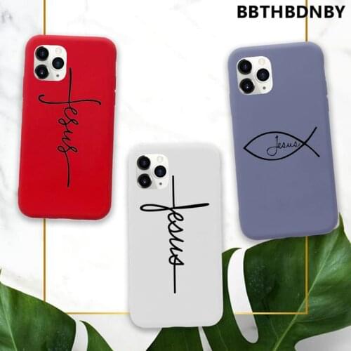 Faith Christian Religious Jesus Phone Case Candy Color for iPhone 11 12 mini pro XS MAX 8 7 6 6S Plus X SE 2020 XR