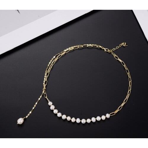 Dorado 2021 Fashion Classic Vintage Natural Pearl Necklaces & Pendants For Women Girl Minimalist Heart-Shape Tassel Jewelry Gift