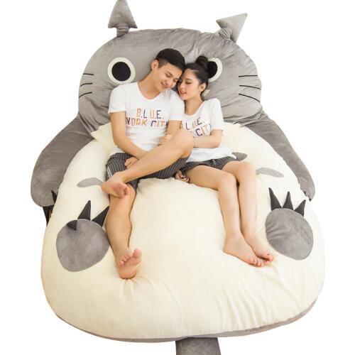 Dorimytrader Pop Anime Totoro Sleeping Bag Soft Plush Large Cartoon Bed Tatami Beanbag Mattress Kids and Adults Gift DY61004