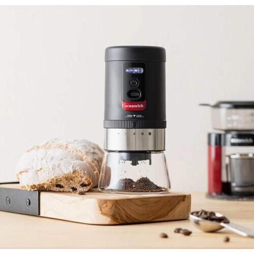 Electric coffee grinder rechargeable ceramic burr coarseness 20g adjustable 5 grind settings suitable for kinds of brew method