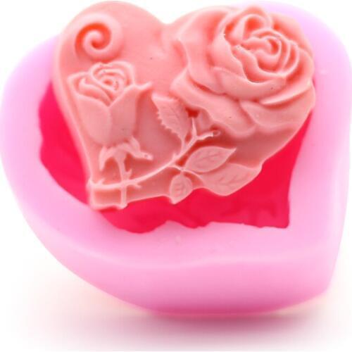 Handmade Soap Mold High-end DIY Heart Rose Love Soap Silicone Mold Classic Fondant Cake Decorating Tools